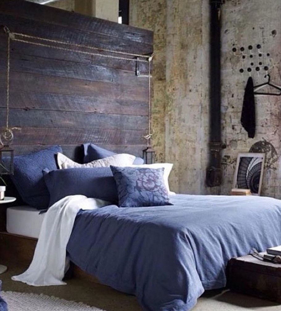 Спальня синий лофт