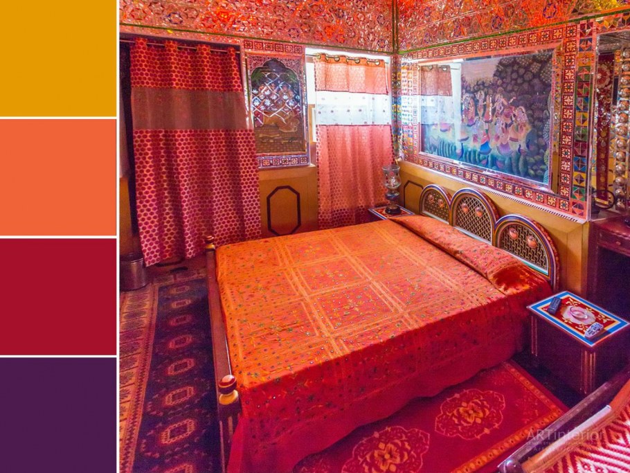 Спальня в индийском стиле красная