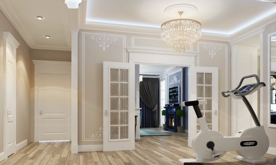 Двойные двери коридоре Неоклассика