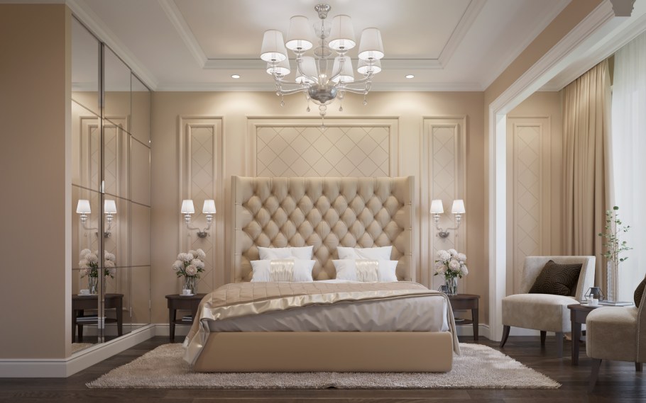 Современная классика в интерьере спальни