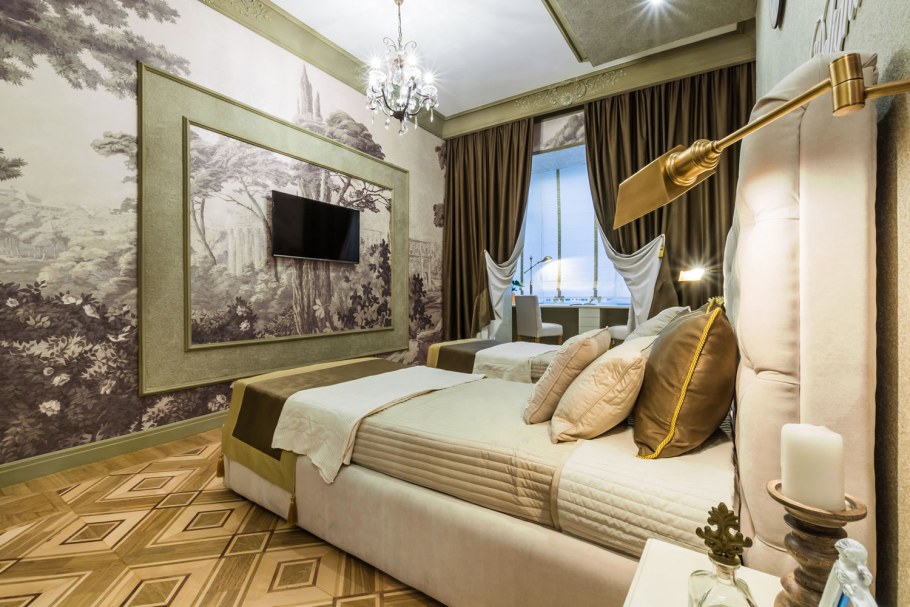 Дизайн стен в гостиной