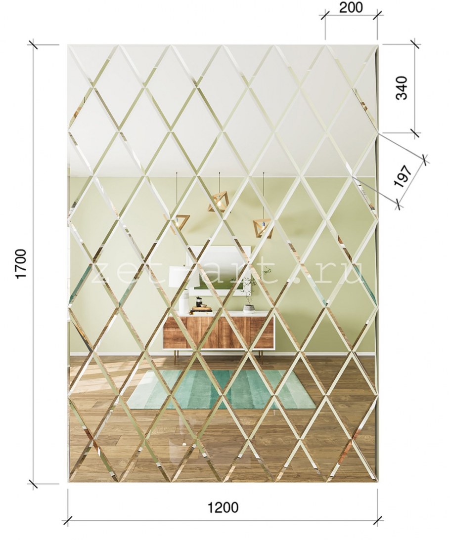 Плитка зеркальная Титан фацет 200х200