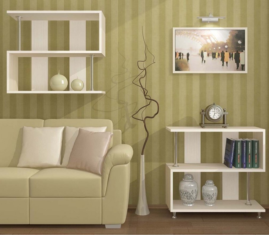 Стеллаж регион 058 с хромированными опорами ЛДСП