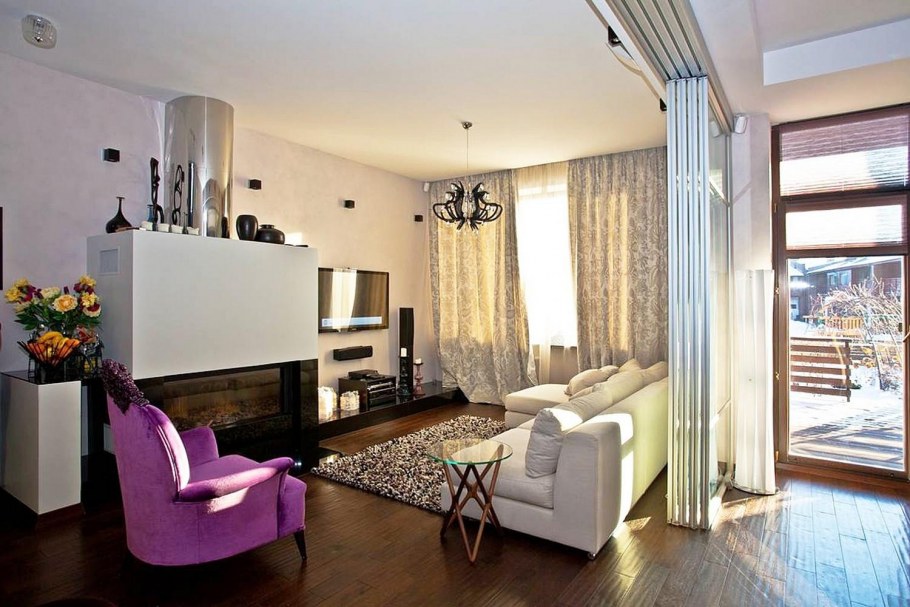 Планировка гостиной с лестницей