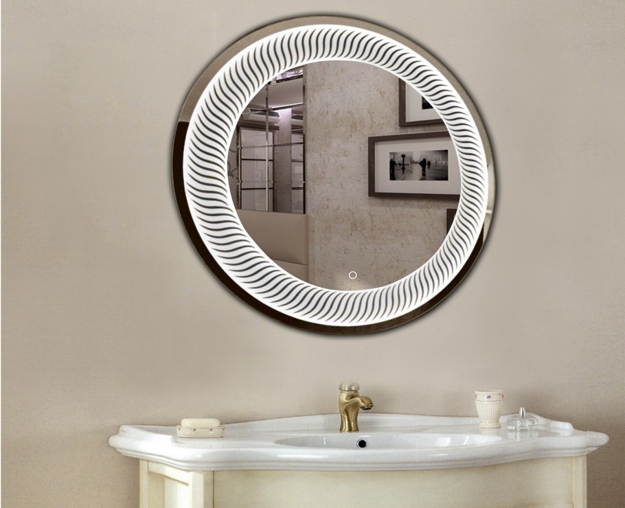 Круглое зеркало в ванную