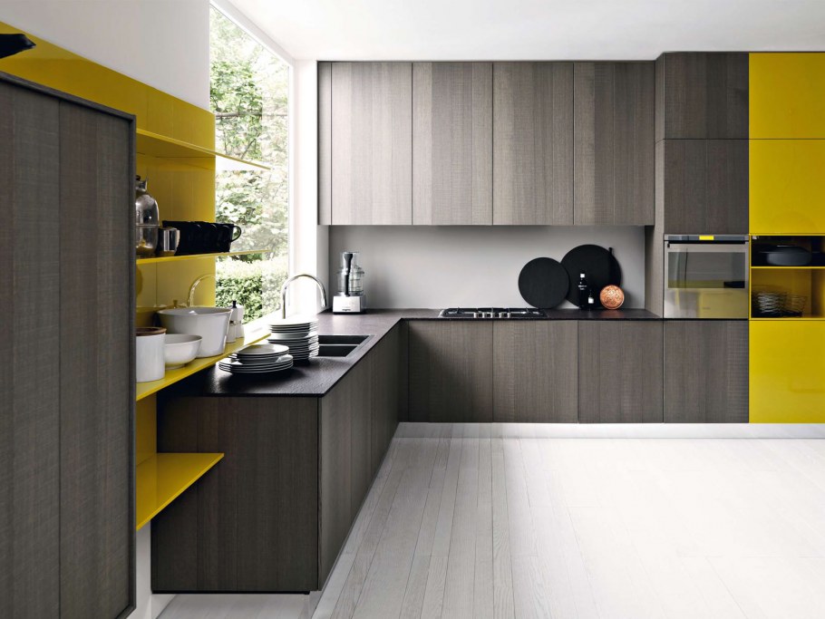 Кухня с желтыми акцентами