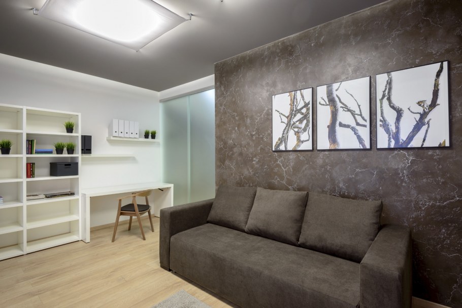 Зонирование декоративной штукатуркой