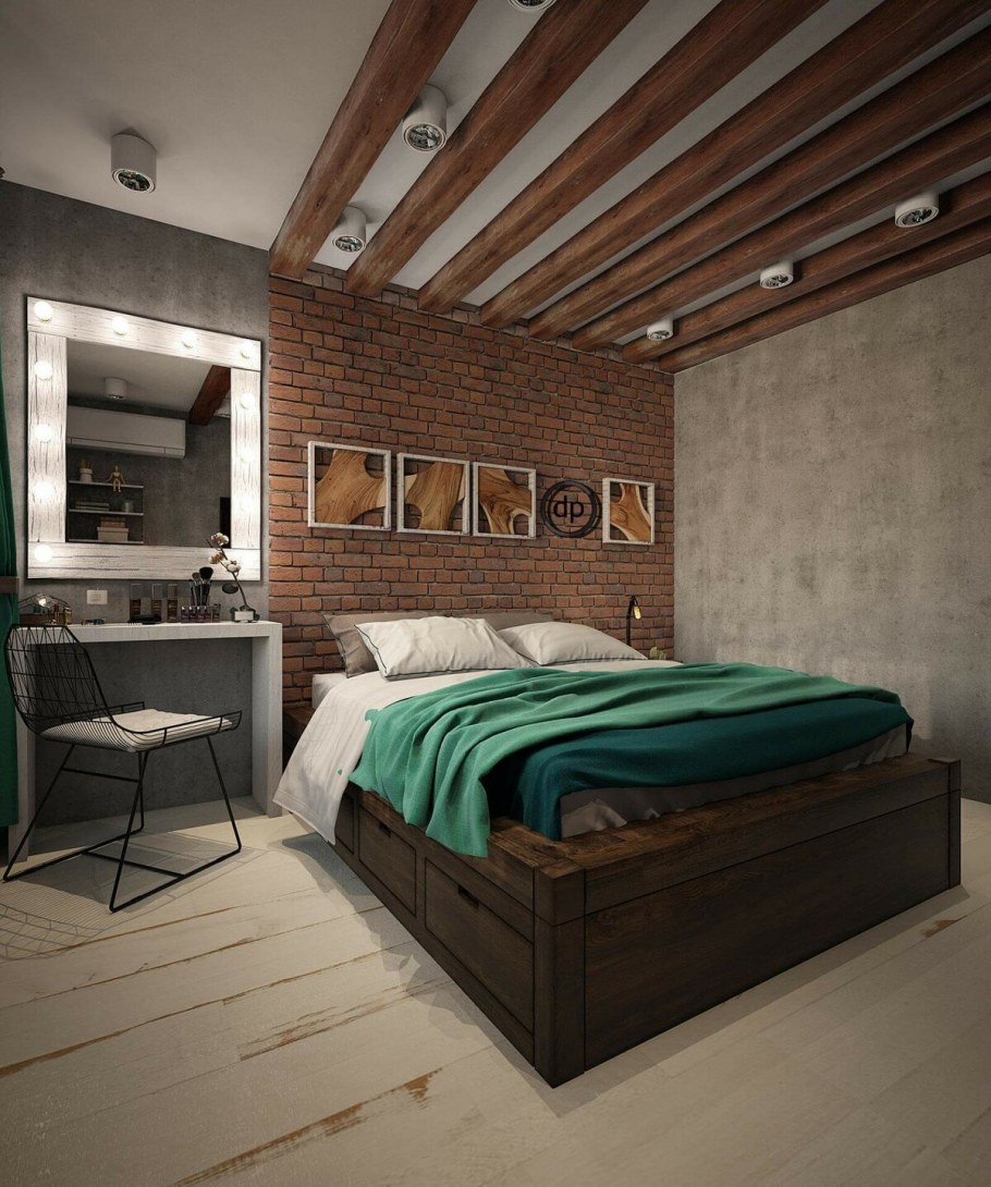 Спальни лофт 12 м2