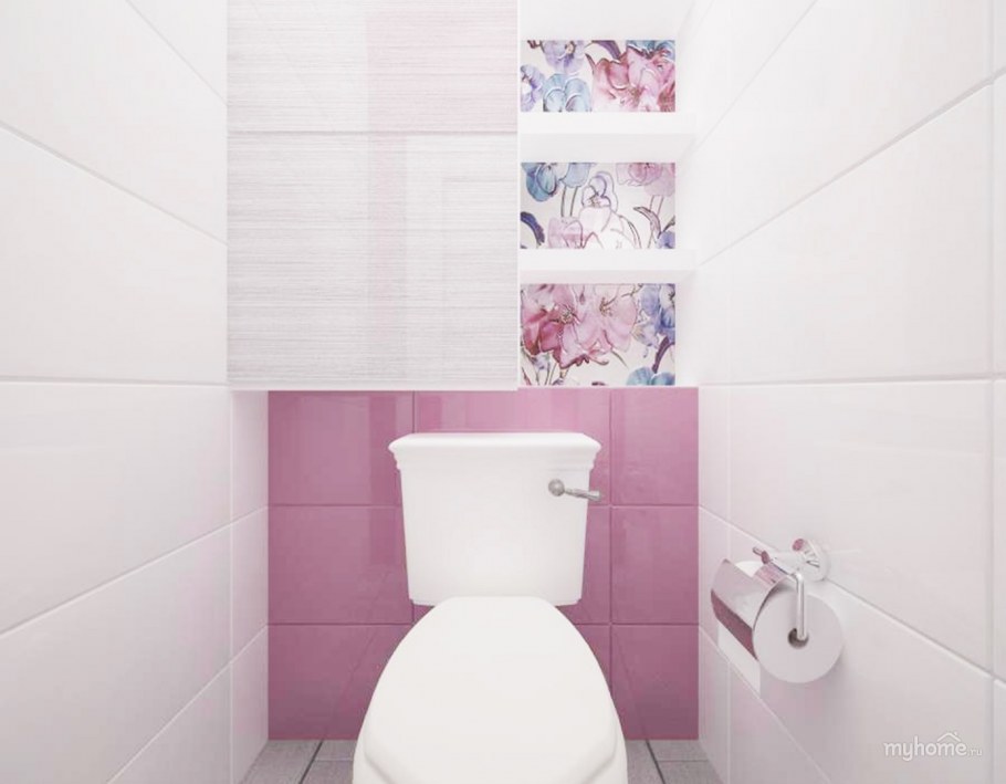 Фиолетовая плитка для туалета