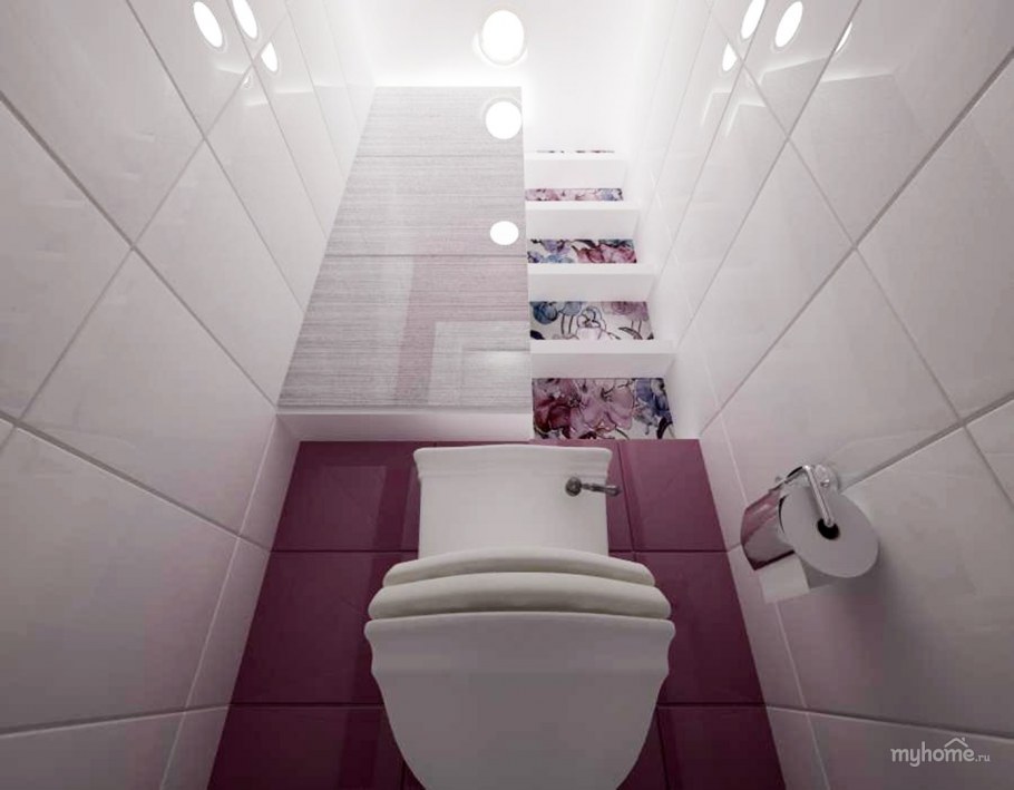 Туалет в сиреневых тонах