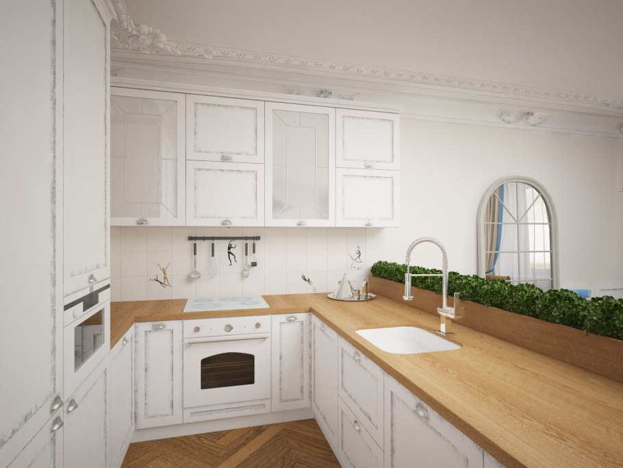 Белая кухня икеа Сканди стиль