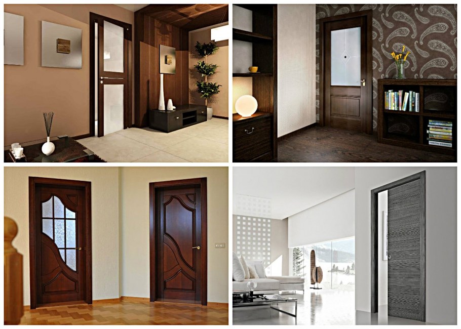 Коричневые двери в интерьере