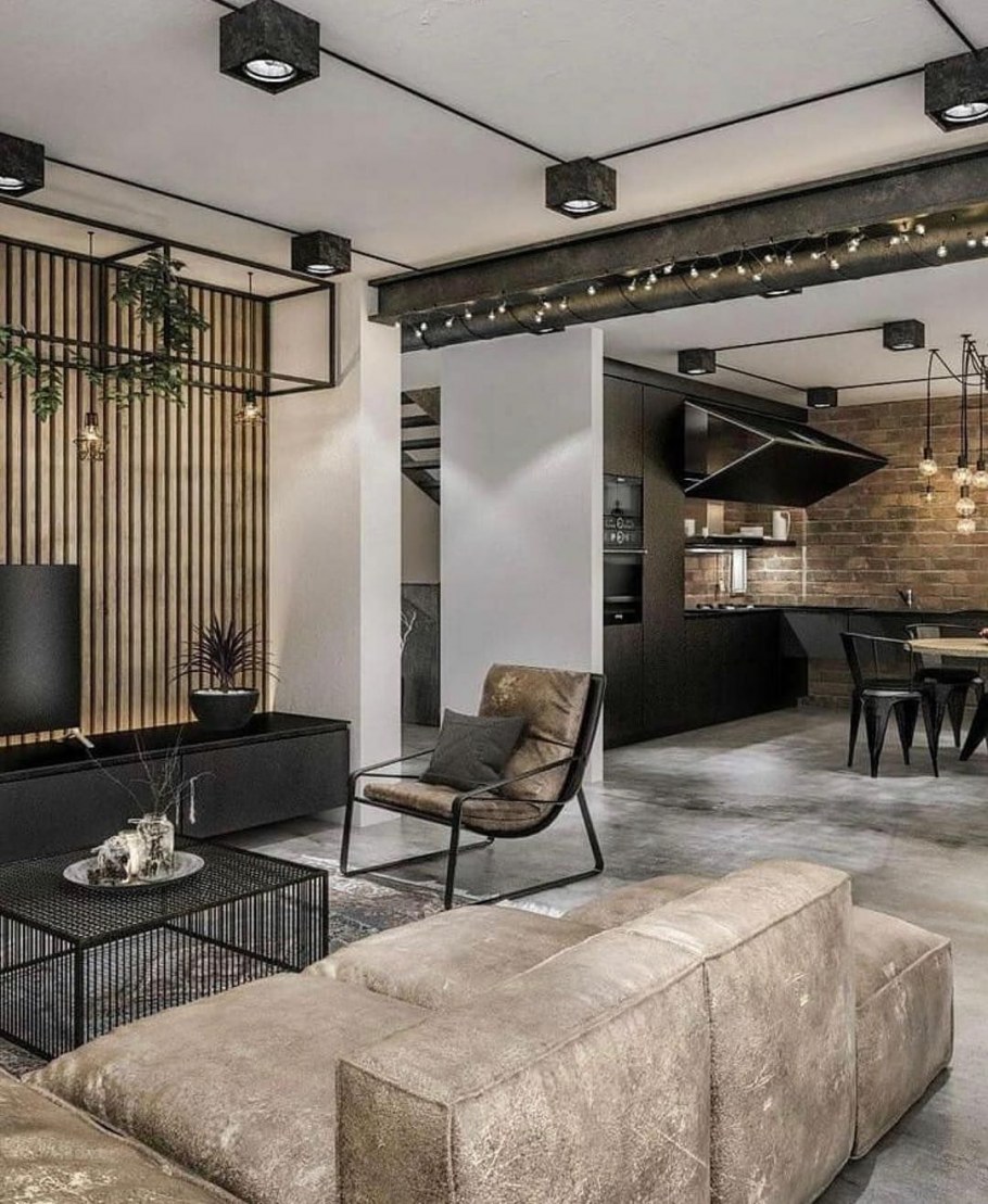 Интерьер Индастриал лофт Шик