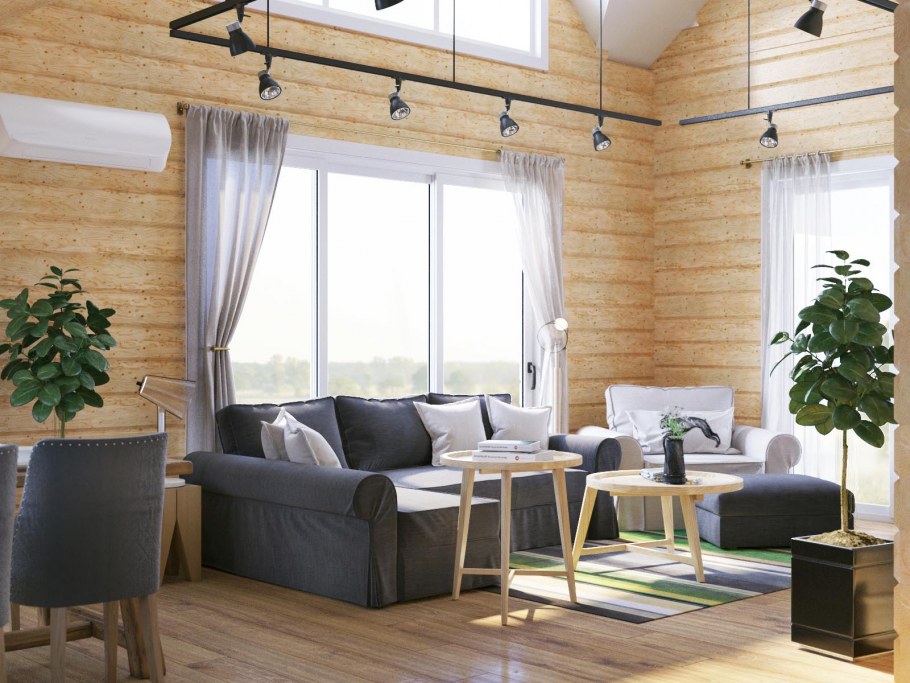 Бревенчатый дом интерьер