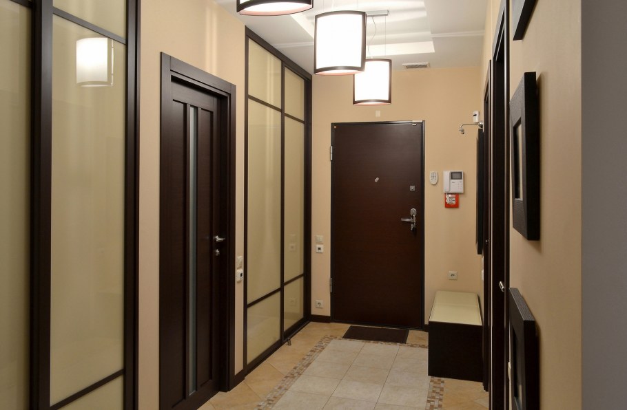 Прихожие в г образный коридор