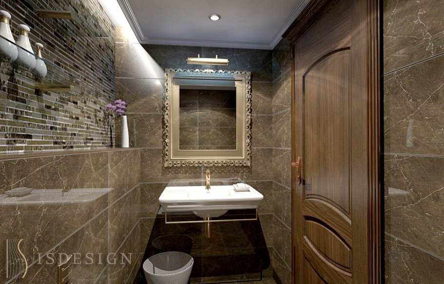 Гостевой санузел с напольной