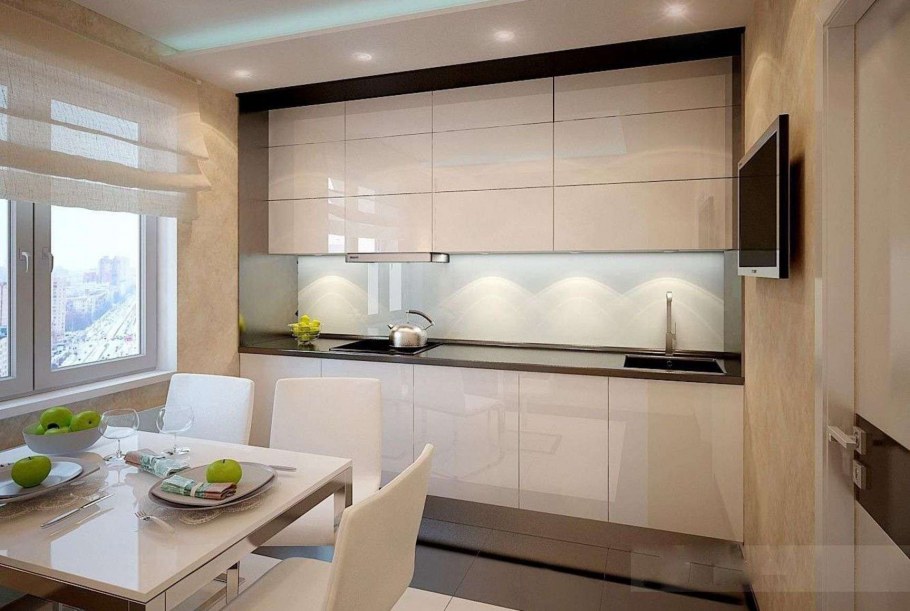 Современная бежевая кухня