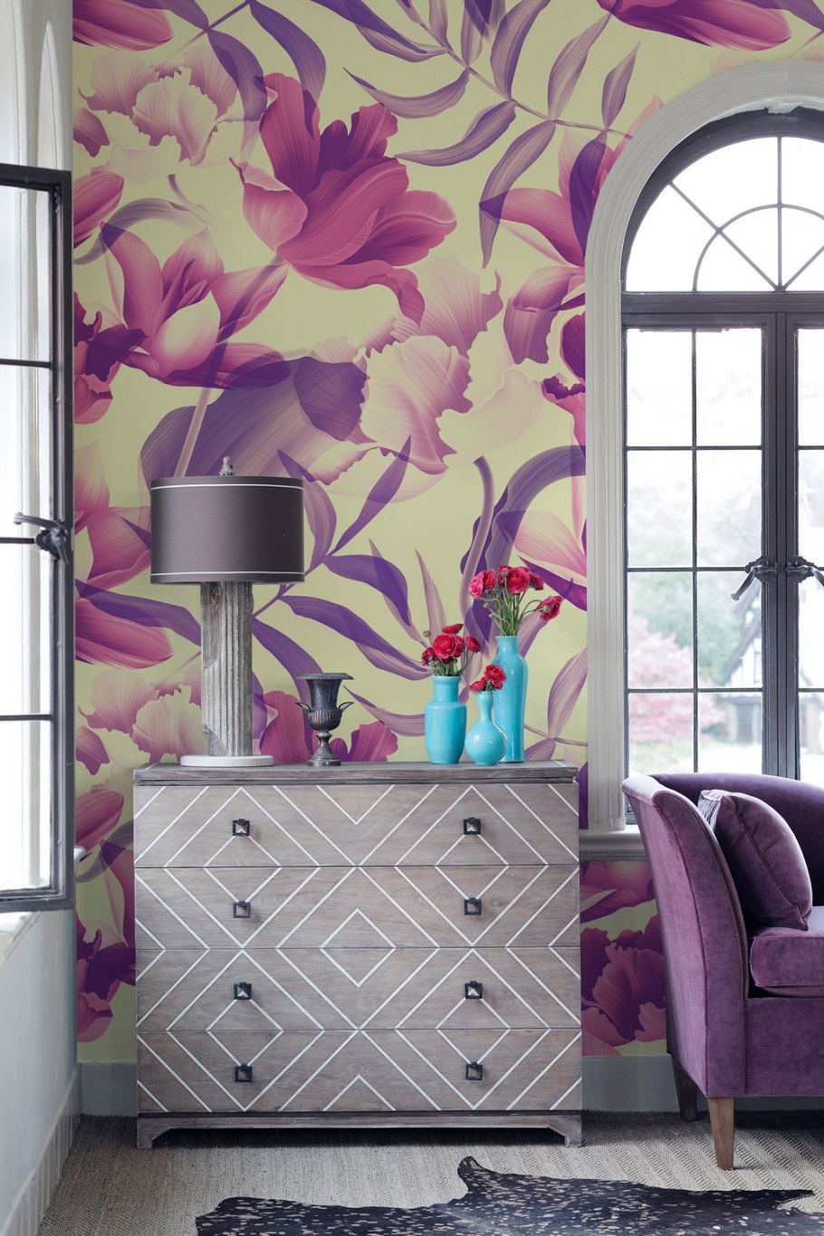 Спальня цвета фуксии