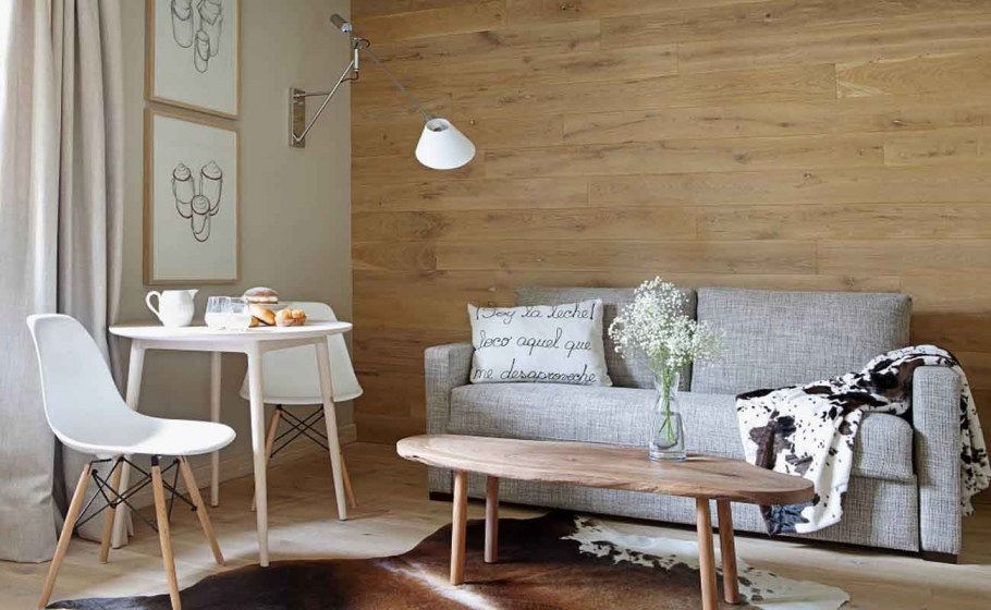 Ламинат на стене чёрный кухня