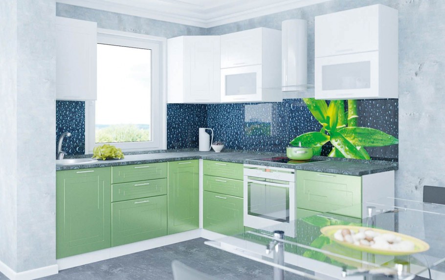 Кухня Вега белый металлик