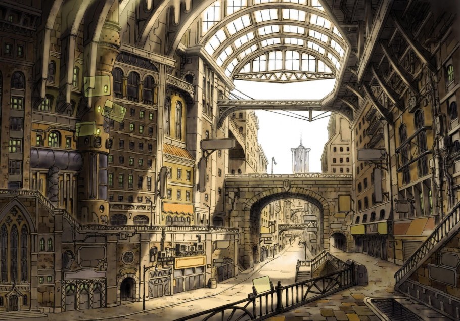 Steampunk стиль архитектура