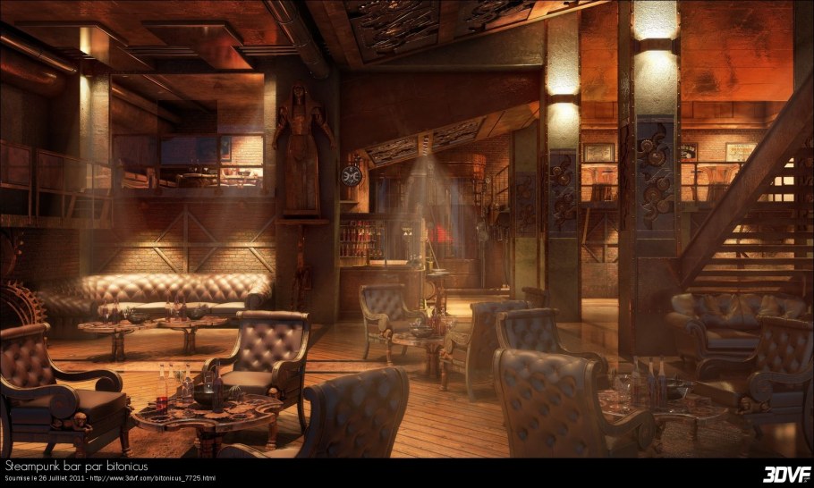 Гостиная в стиле стимпанк