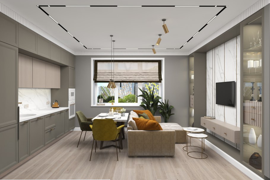 Проекты кухни гостиной 18 кв ЖК летний сад