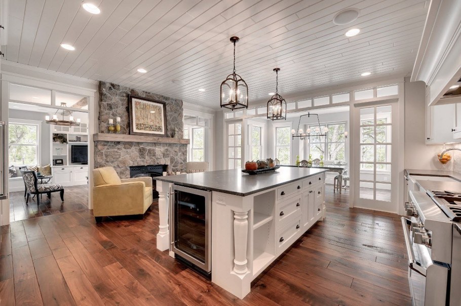 Кухни в коттеджах интерьер