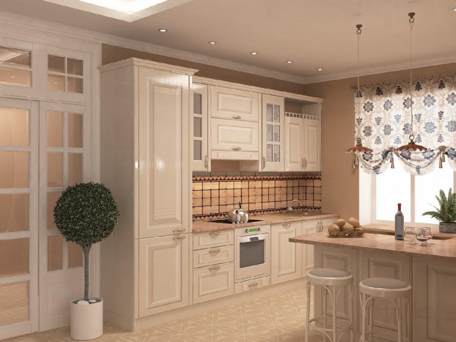 Фасады для кухни гостиной