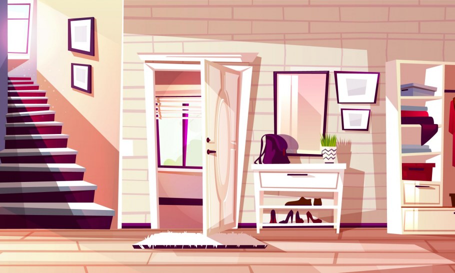 Векторная прихожая комната