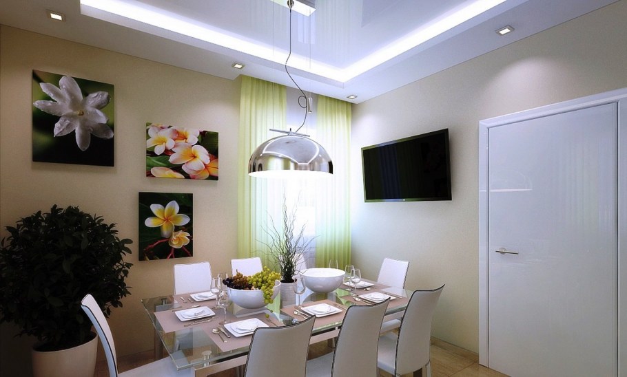 Потолок над обеденной зоной