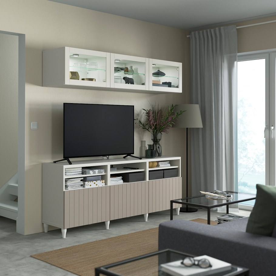 БЕСТО Глассвик белый белый/матовое стекло