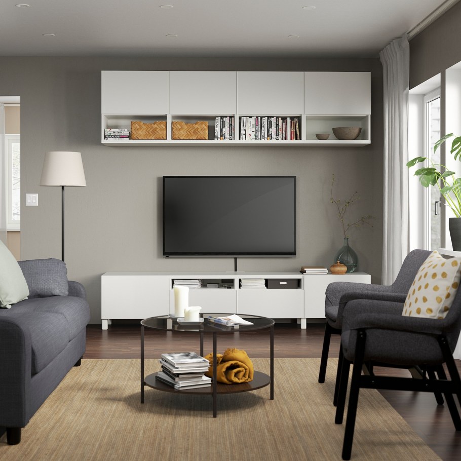 Гостиная БЕСТО икеа белая