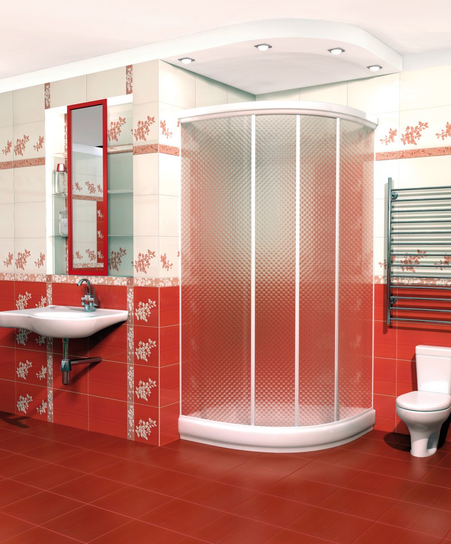 Красно черная ванная