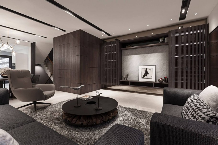 Гостиные в темных тонах