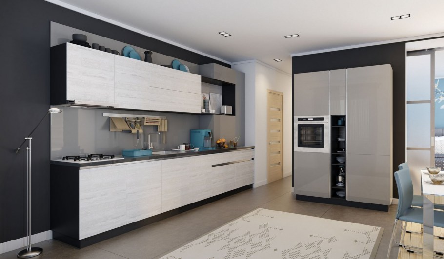 Кухня белый глянец без ручек