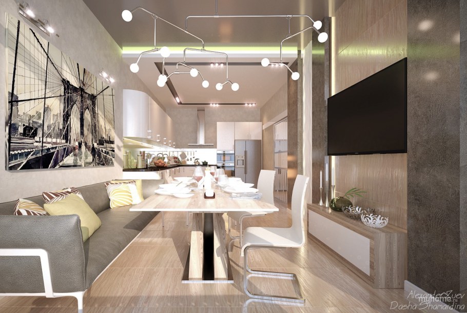 Кухня студия в стиле Модерн