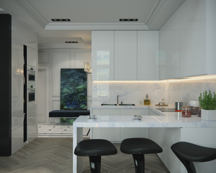 Квартира студия на белом фоне