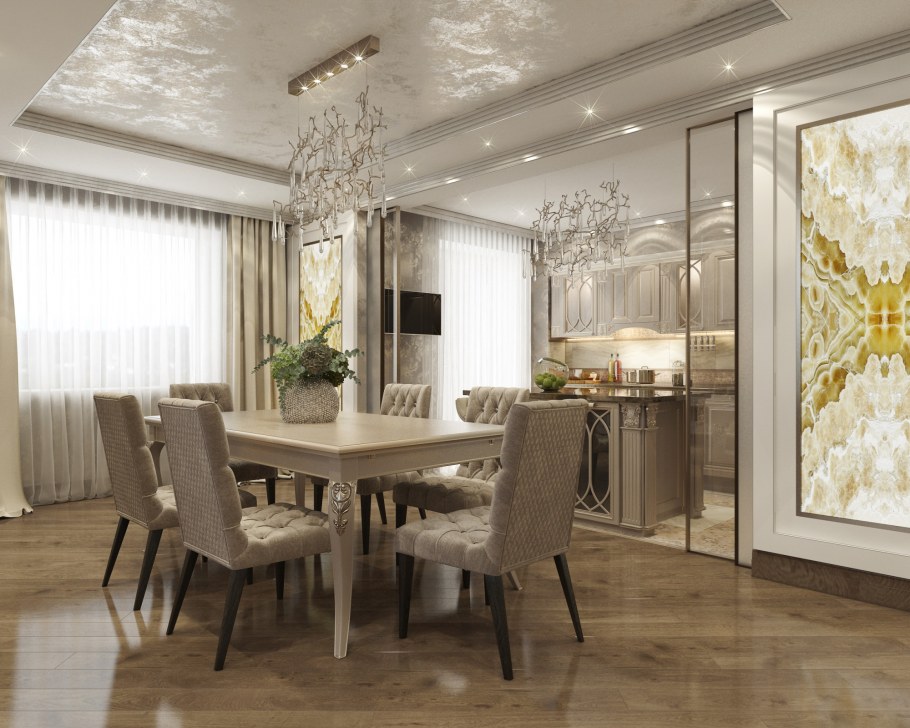 Гостиная столовая интерьер