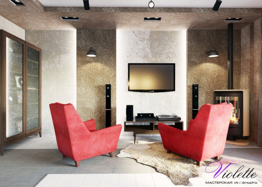 Кухня совмещенная с гостиной ар деко