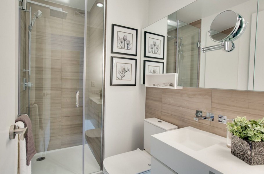 Ванная с плиткой терраццо