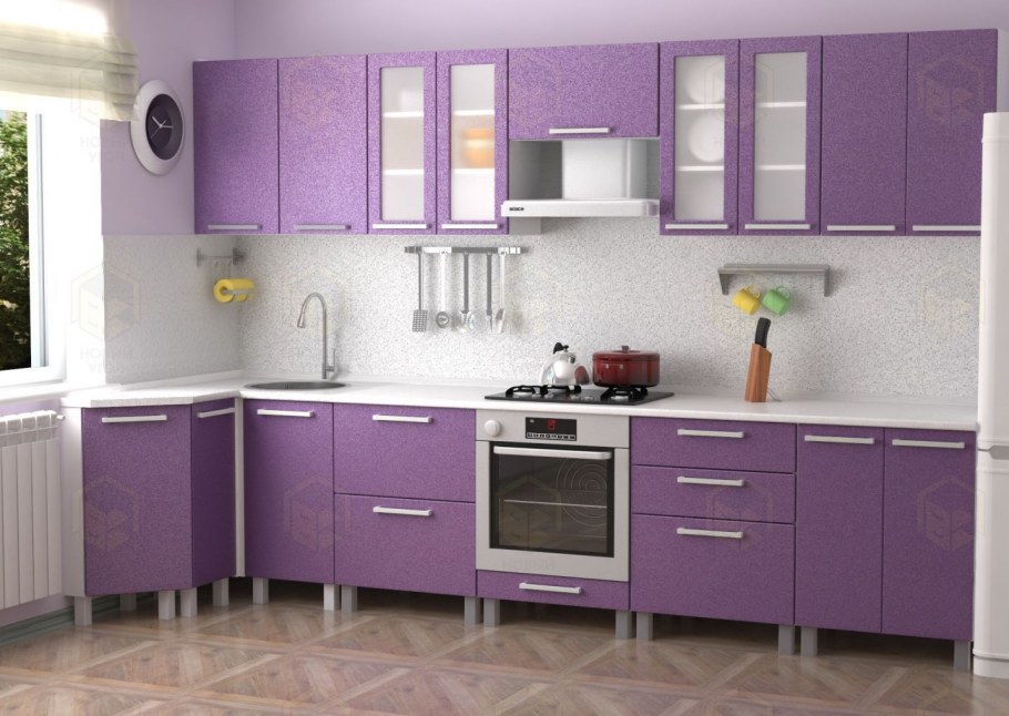 Модульная кухня "Линда" фиолетовый металлик