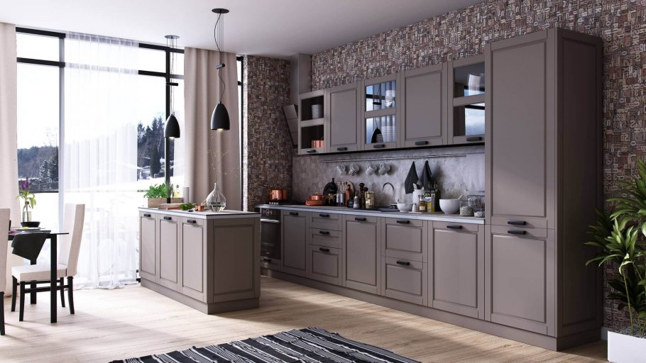 Бежевый кухонный гарнитур