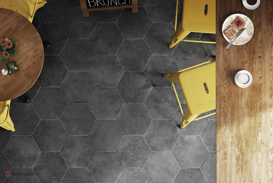 Керамическая мозаика соты серая 28,2х32,5 см