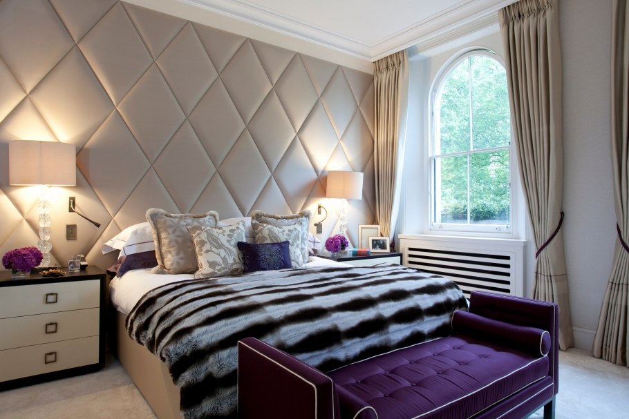 Красивая зона кровати дизайн