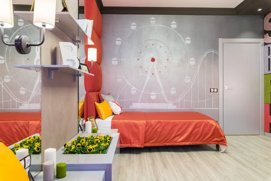 Зонирование комнаты тканью