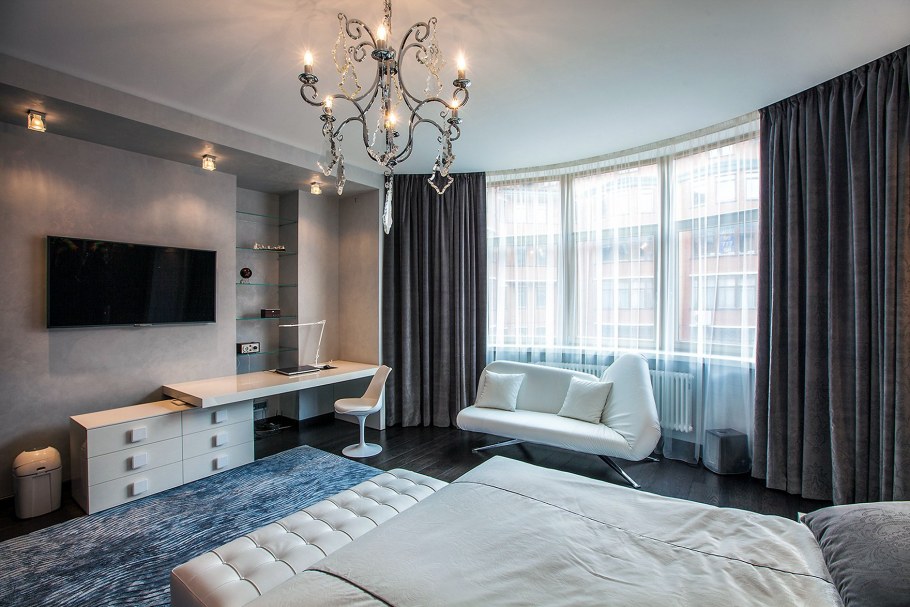 Темные шторы в Светлом интерьере