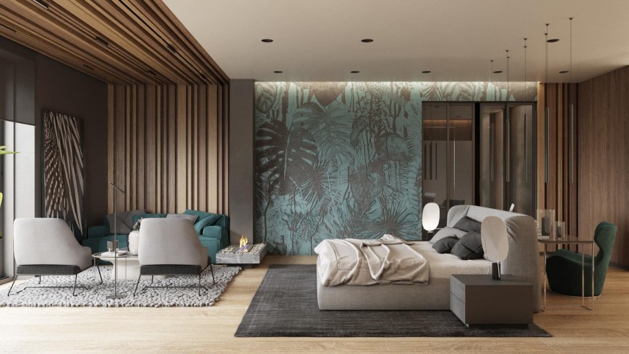 Обои палитра в интерьере Фотогалерея