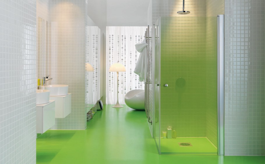 Дизайн ванной с душевой из плитки