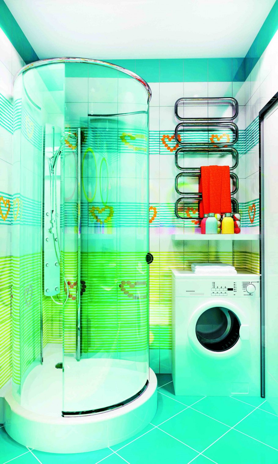 Проект ванной с душевой кабиной